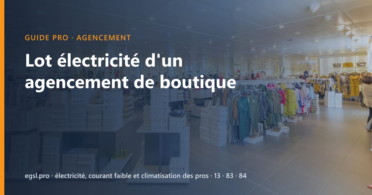 Lot électricité d'un agencement de boutique : ce que l'agenceur doit prévoir, du plan à la réception